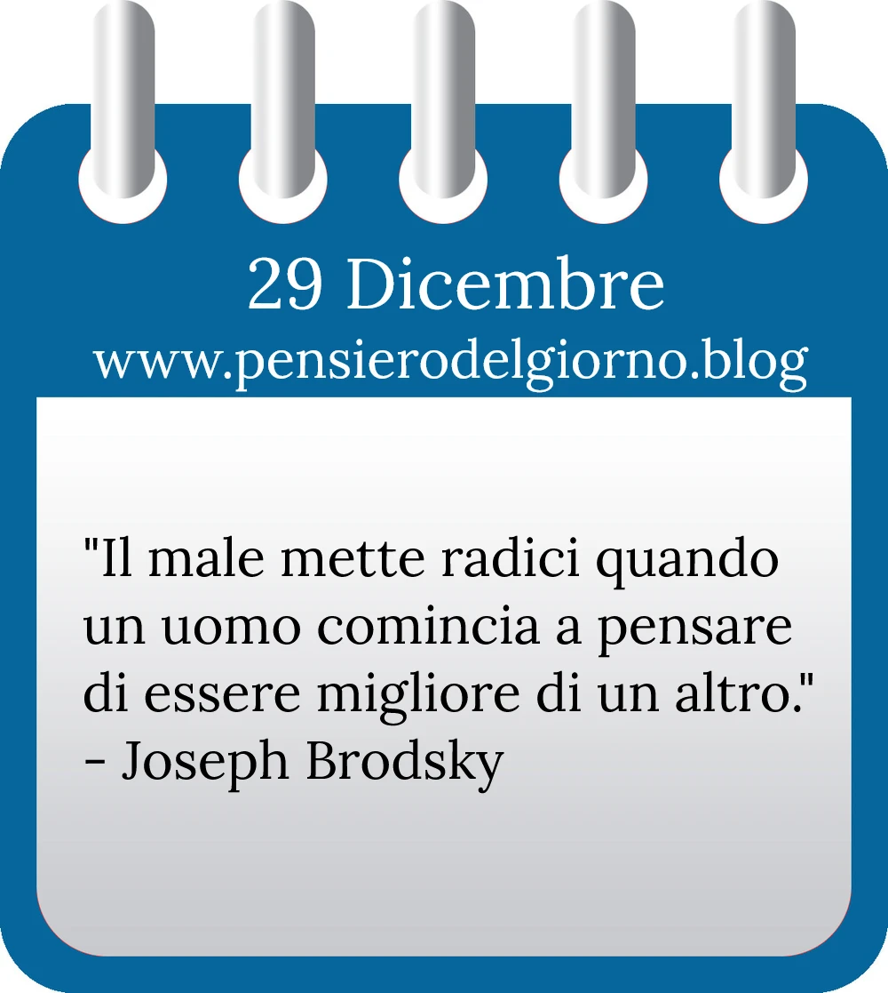 Calendario con frase del giorno 29 Dicembre 2022