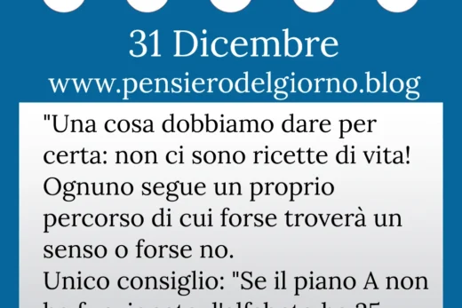 Calendario con frase del giorno 31 Dicembre 2022