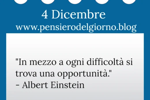 Calendario con frase del giorno 4 Dicembre 2022