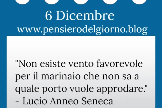 Calendario con frase del giorno 6 Dicembre 2022