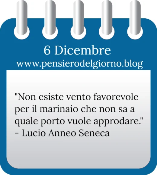 Calendario con frase del giorno 6 Dicembre 2022