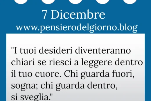 Calendario con frase del giorno 7 Dicembre 2022
