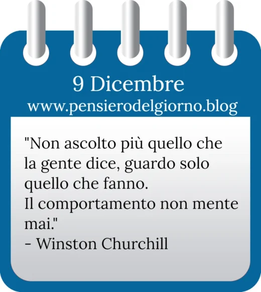 Calendario con frase del giorno 9 Dicembre 2022