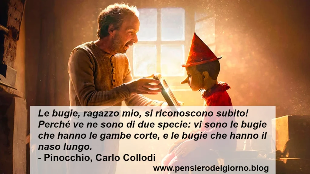 Frase sulle bugie di due specie Pinocchio Collodi