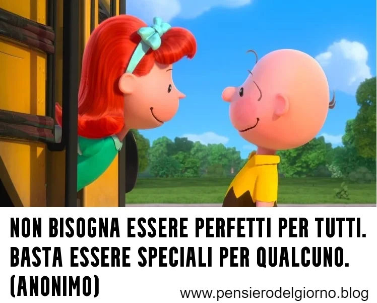 Frase con immagine Snoopy essere speciali per qualcuno