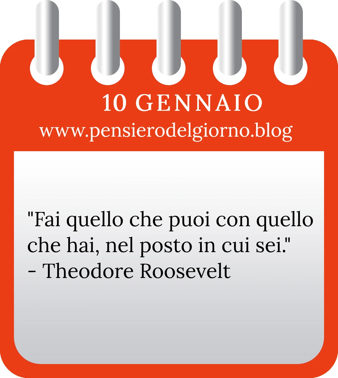 Calendario con frase del giorno 10 Gennaio 2023