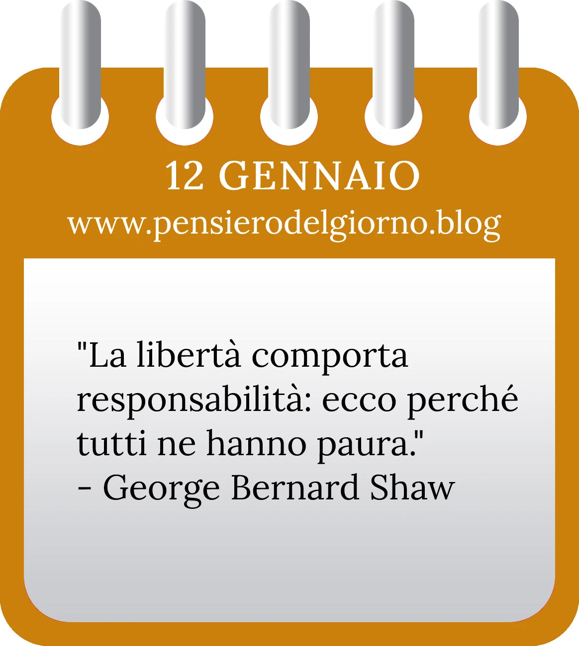 Calendario con frase del giorno 12 Gennaio 2023