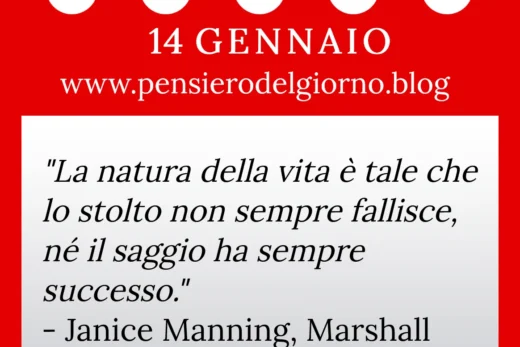 Calendario con frase del giorno 14 Gennaio 2023