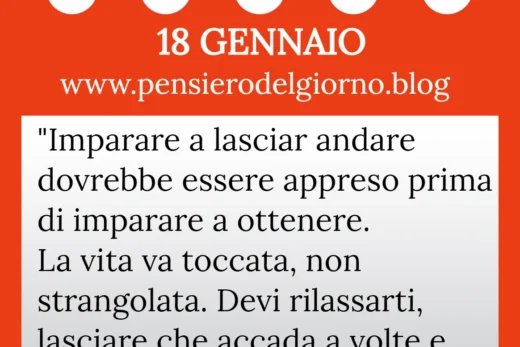Calendario con frase del giorno 18 Gennaio 2023
