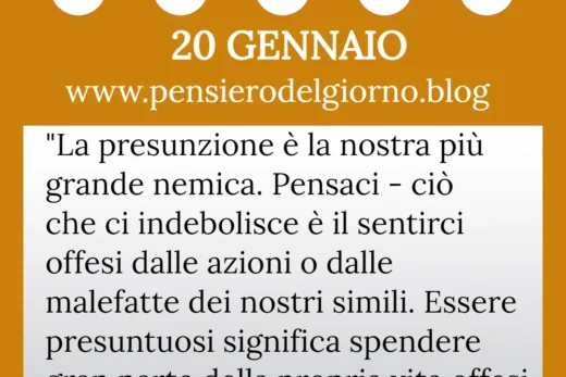 Calendario con frase del giorno 20 Gennaio 2023