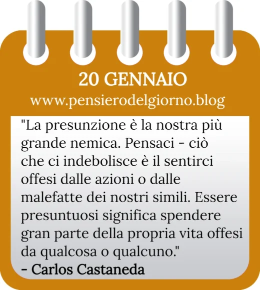 Calendario con frase del giorno 20 Gennaio 2023