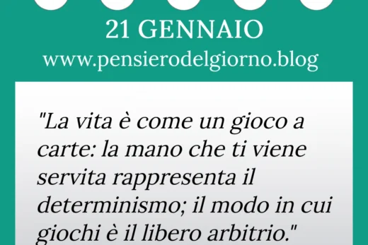 Calendario con frase del giorno 21 Gennaio 2023