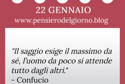 Calendario con frase del giorno 22 Gennaio 2023