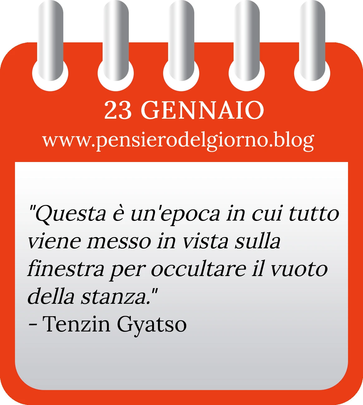 Calendario con frase del giorno 23 Gennaio 2023