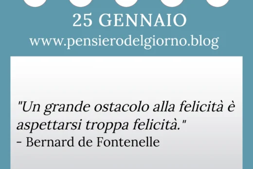 Calendario con frase del giorno 25 Gennaio 2023