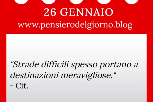 Calendario con frase del giorno 26 Gennaio 2023