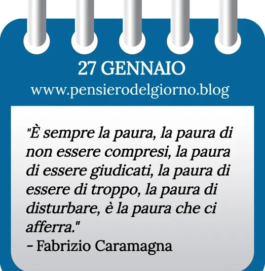 Calendario con frase del giorno 27 Gennaio 2023