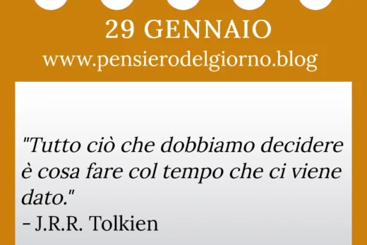 Calendario con frase del giorno 29 Gennaio 2023