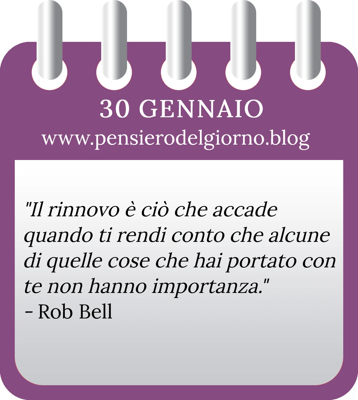 Calendario con frase del giorno 30 Gennaio 2023