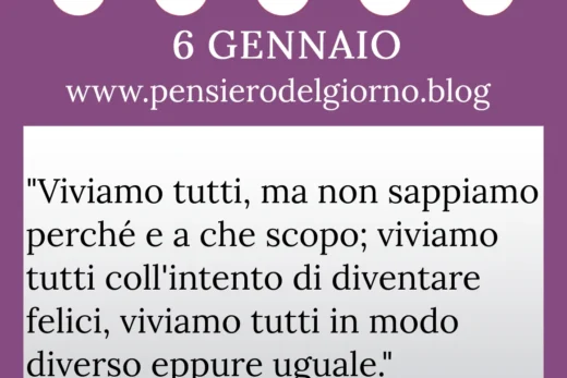 Calendario con frase del giorno 6 Gennaio 2023
