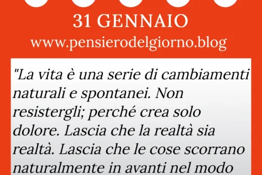 Calendario con frase del giorno 31 Gennaio 2023