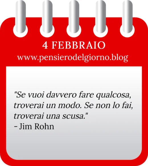 Calendario con frase del giorno 4 Febbraio 2023