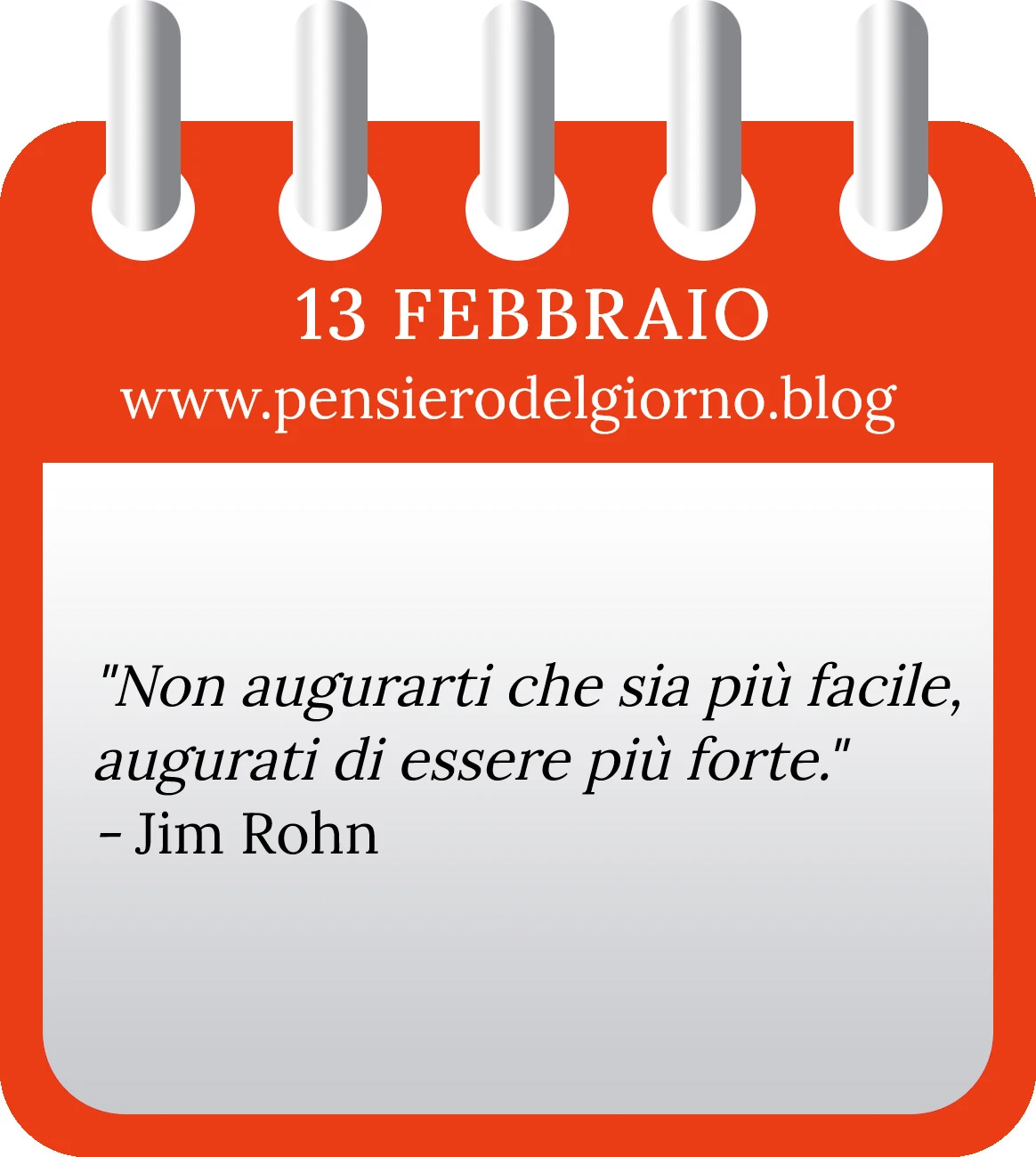 Calendario con frase del giorno 13 Febbraio 2023