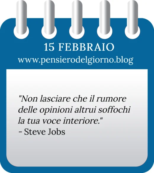 Calendario con frase del giorno 15 Febbraio 2023