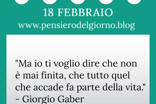 Calendario con frase del giorno 18 Febbraio 2023