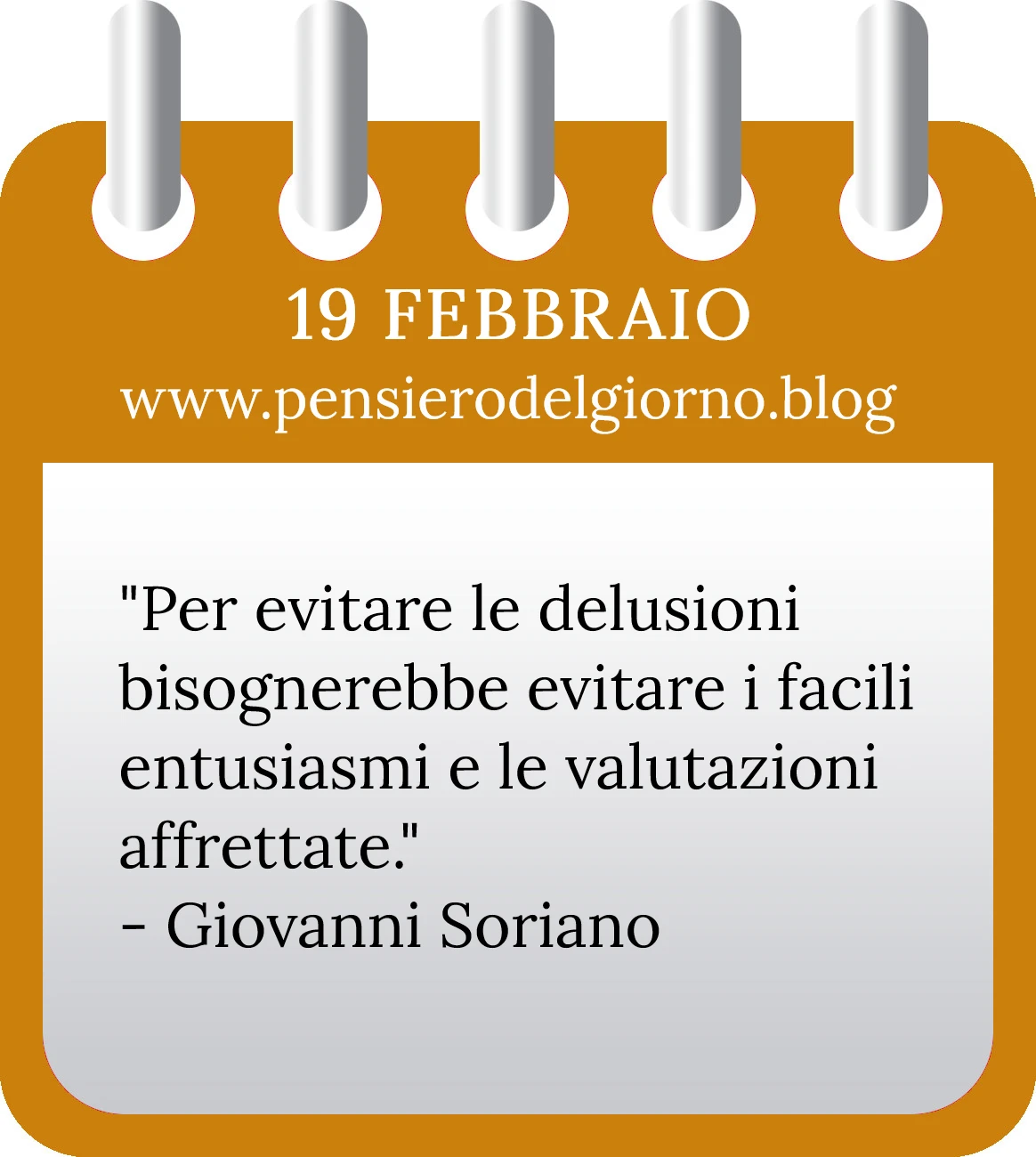 Calendario con frase del giorno 19 Febbraio 2023