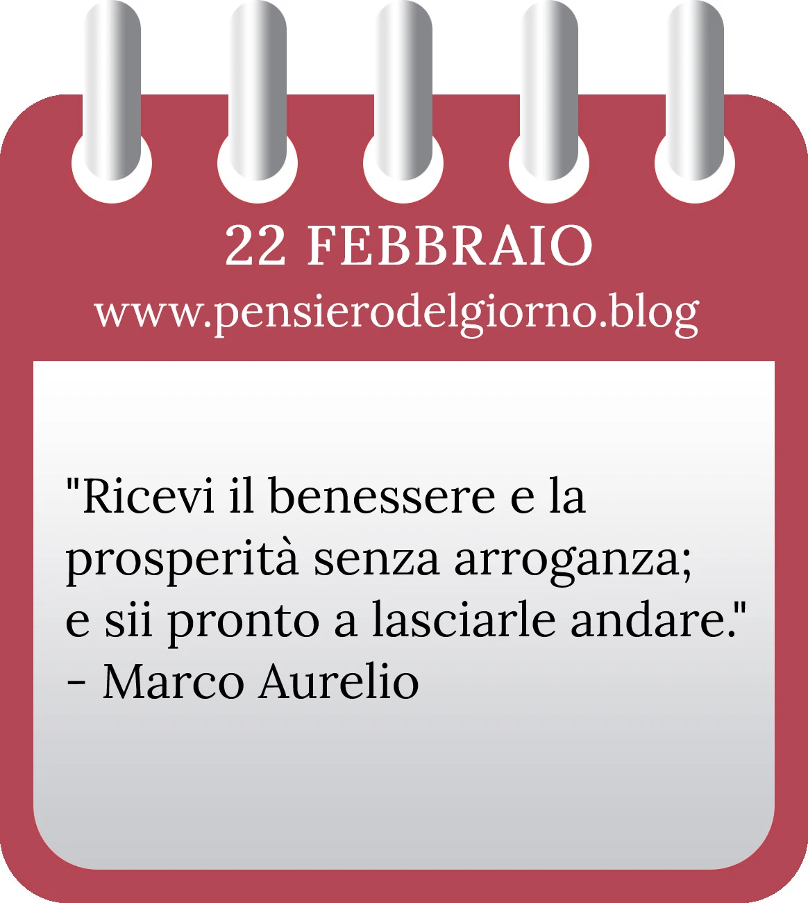 Calendario con frase del giorno 22 Febbraio 2023