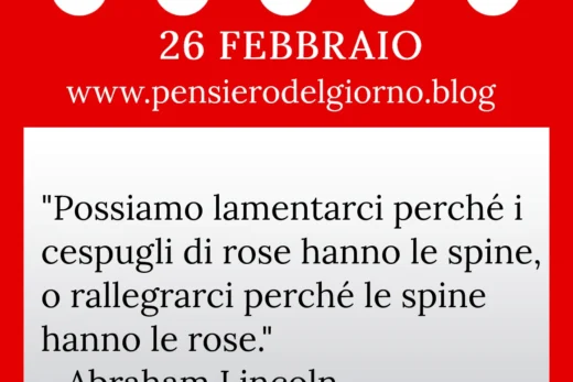 Calendario con frase del giorno 26 Febbraio 2023