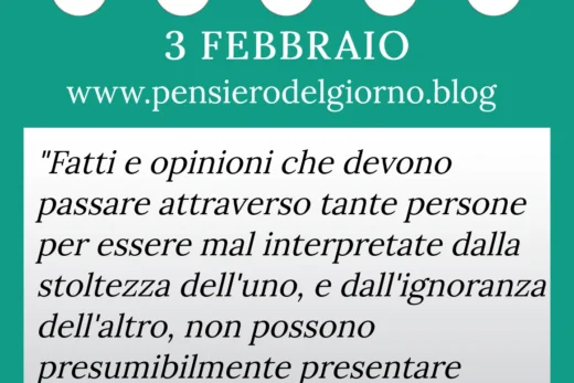 Calendario con frase del giorno 3 Febbraiio 2023