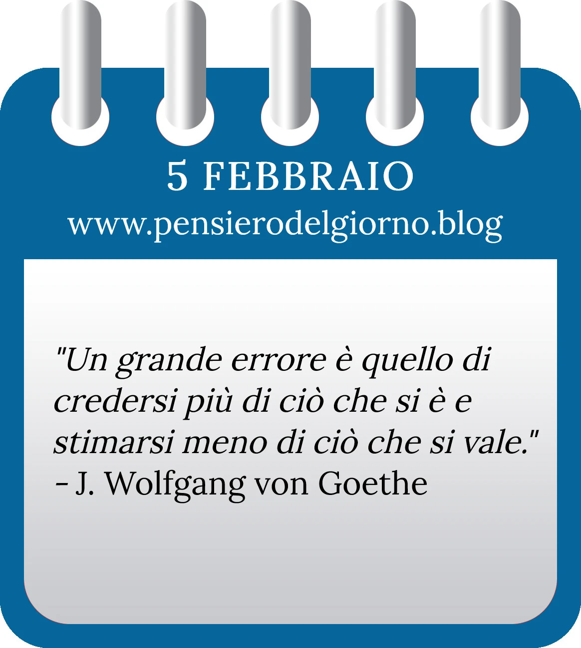 Calendario con frase del giorno 5 Febbraio 2023