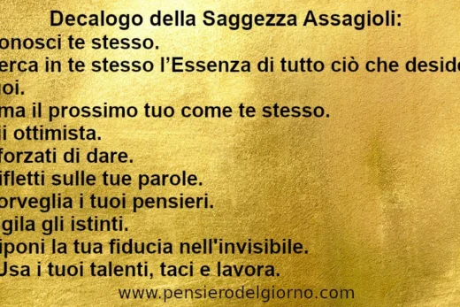 Decalogo Saggezza Assagioli