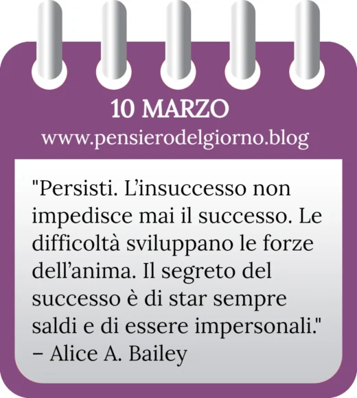 Calendario con frase del giorno 10 Marzo 2023