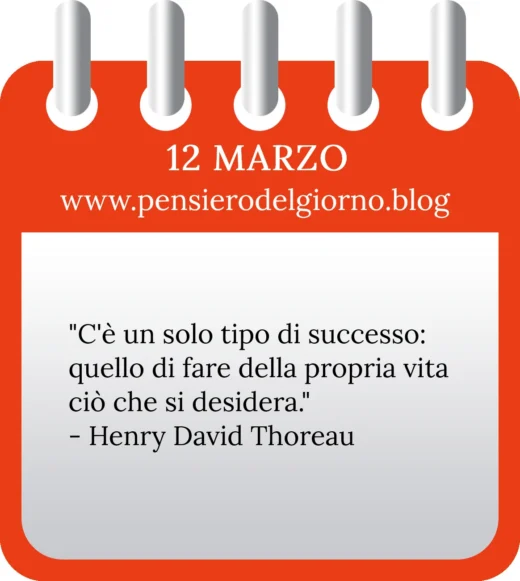 Calendario con frase del giorno 12 Marzo 2023
