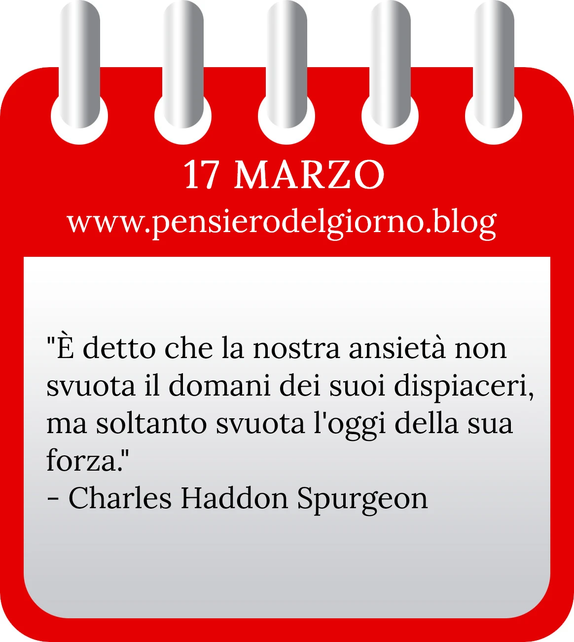 Calendario con frase del giorno 17 Marzo 2023