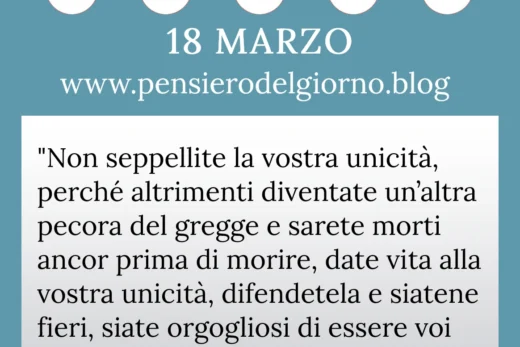 Calendario con frase del giorno 18 Marzo 2023
