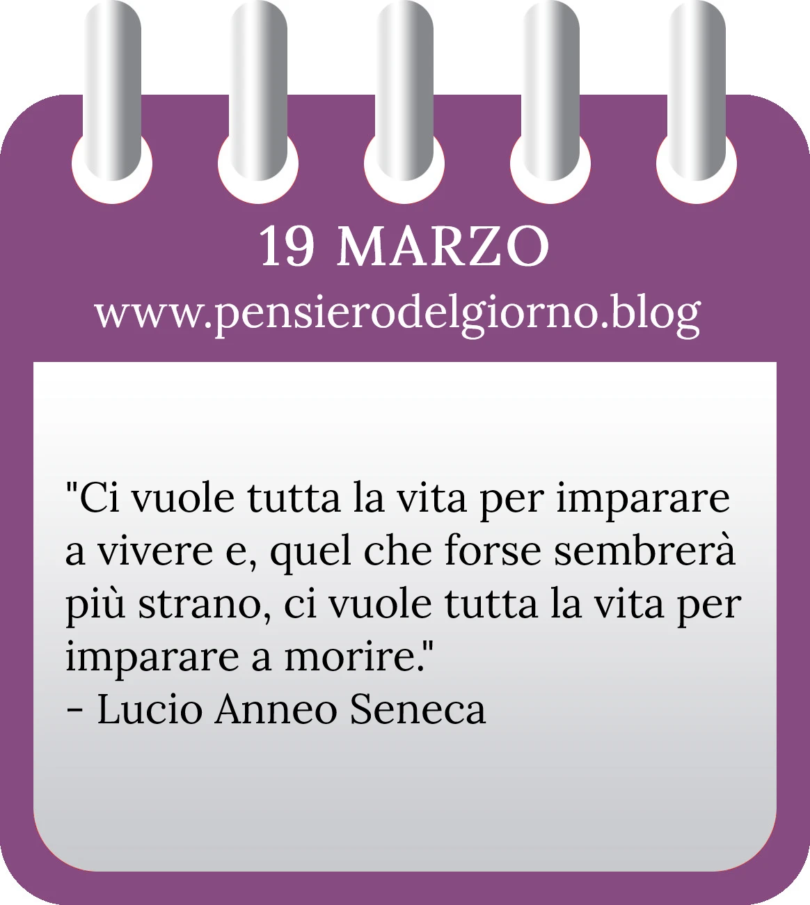 Calendario con frase del giorno 19 Marzo 2023