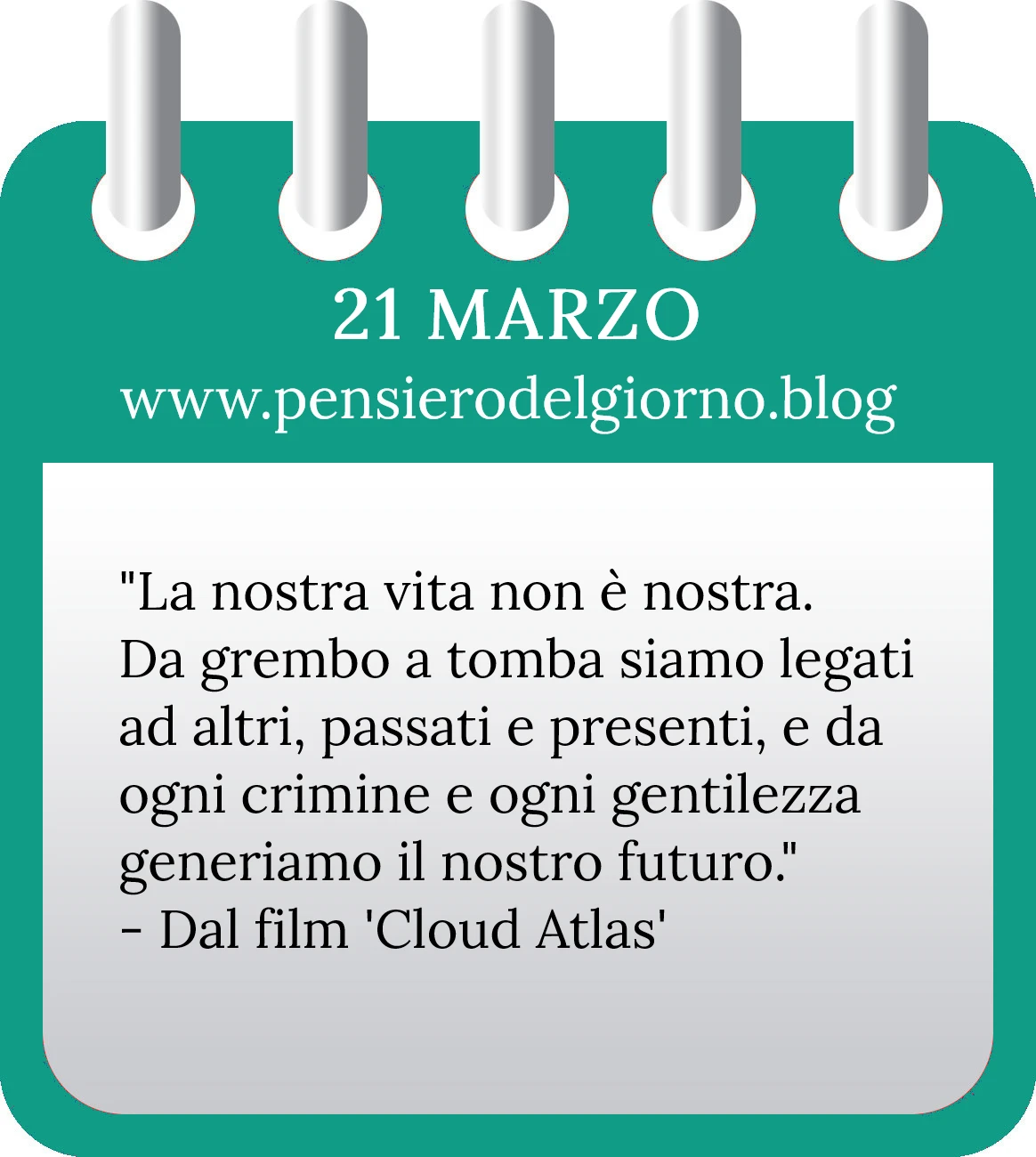 Calendario con frase del giorno 21 Marzo 2023