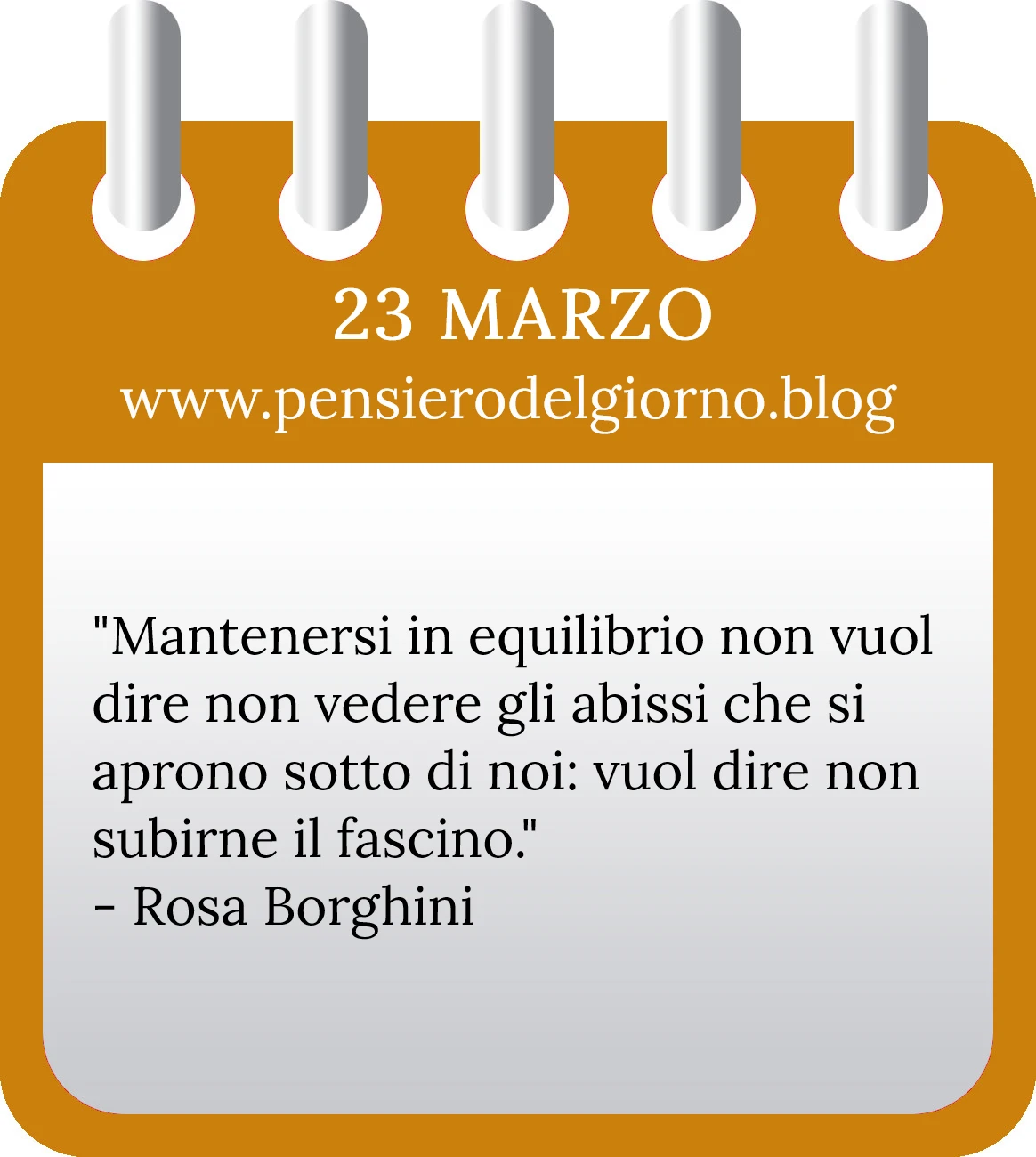 Calendario con frase del giorno 23 Marzo 2023