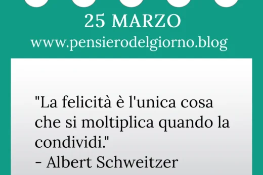 Calendario con frase del giorno 25 Marzo 2023