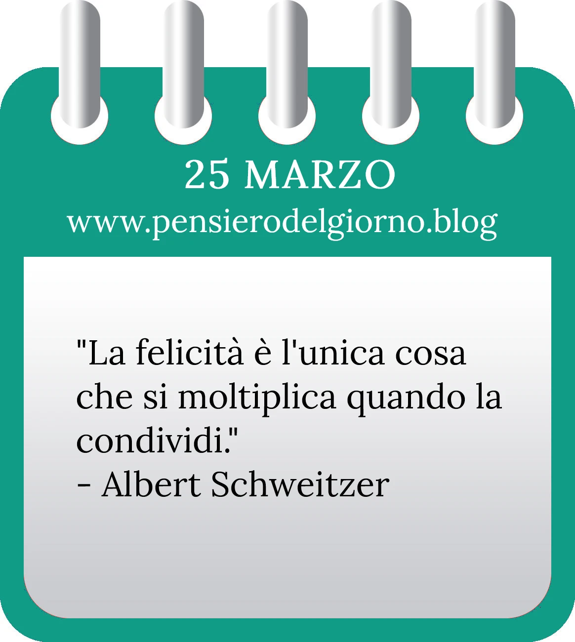 Calendario con frase del giorno 25 Marzo 2023