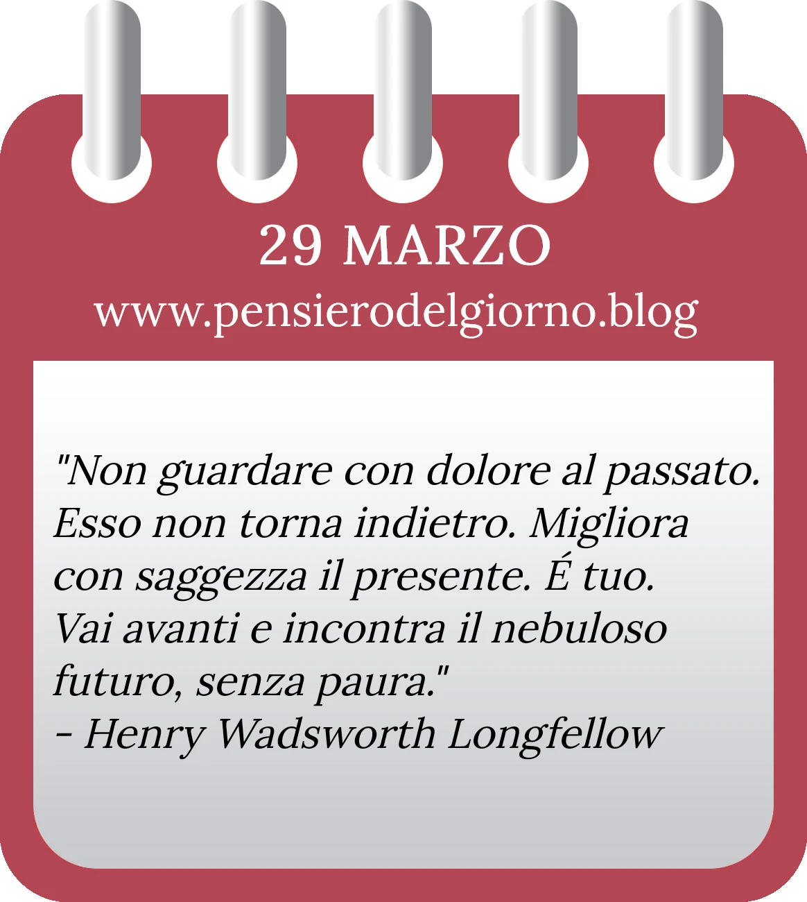 Calendario con frase del giorno 29 Marzo 2023