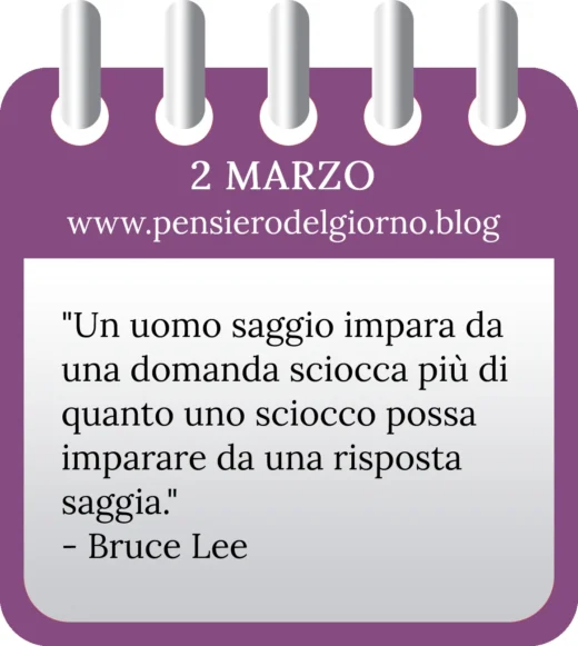Calendario con frase del giorno 2 Marzo 2023
