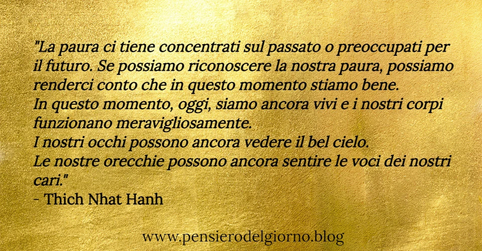 Frase saggia sulla paura Thich Nath Hanh