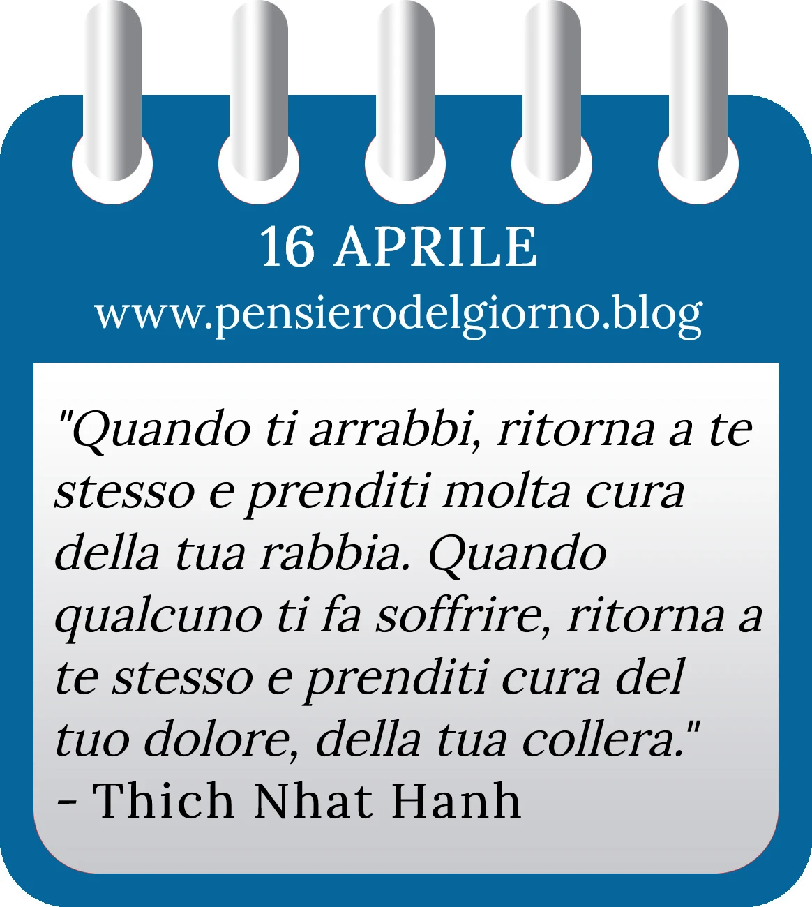 Calendario con frase del giorno 16 Aprile 2023