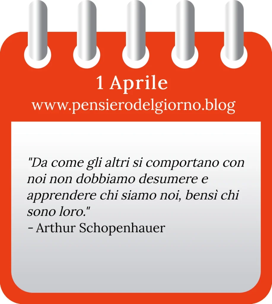 Calendario filosofico con frase del giorno 1 Aprile 2023