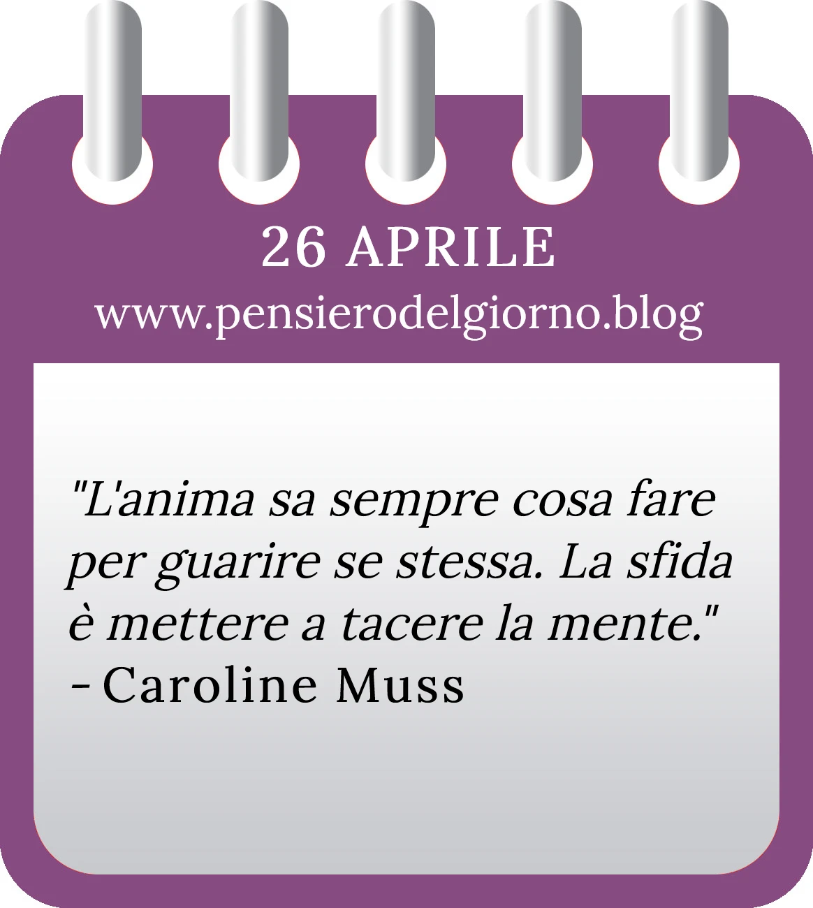 Calendario con frase del giorno 26 Aprile 2023